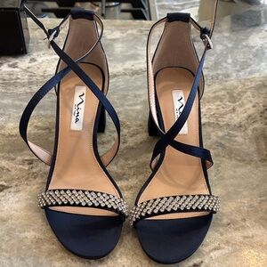 Nina Women's Midnight Blue Strappy Heels New in Box